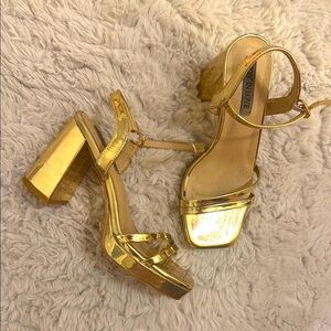Gold Women's Block Heels